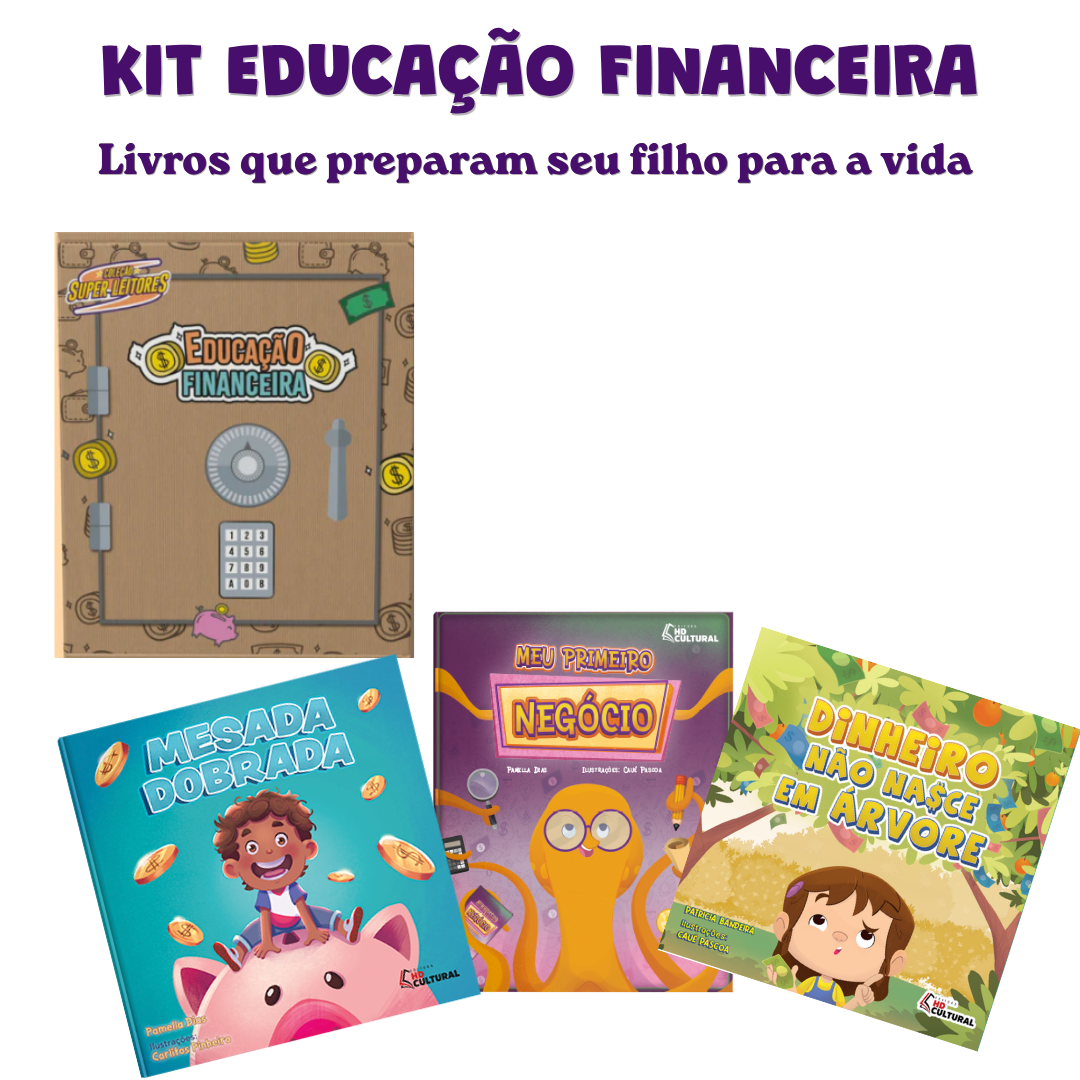 KIT DE LIVROS INFANTIS DE EDUCAÇÃO FINANCEIRA - PARA CRIANCAS DE 6 A 12 ANOS